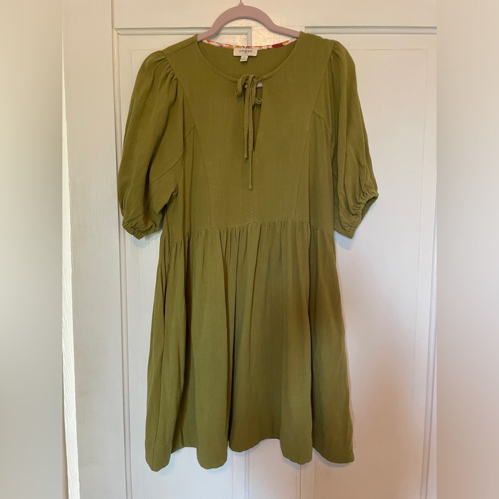 Olive Green Kids Dress